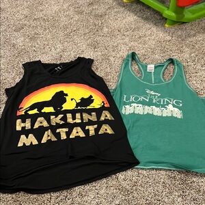 2- Disney Lion King Tank Tops - Black and Green